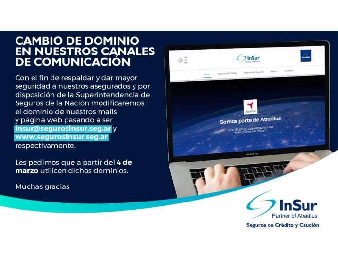 InSur: nuevo dominio para su página web